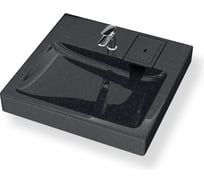 Раковина над стиральной машиной Bauedge BAU Hotel 60x50, литьевой мрамор в комплекте с кронштейнами и сифоном, антрацит MY2004B