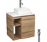 Тумба Bauedge Bau Dream Blackwood 60 правая, раковина BAU Cerama Mini 33х28 белая, смеситель Hotel Dream, нерж. сталь, выпуск клик клак хром SD3392 1