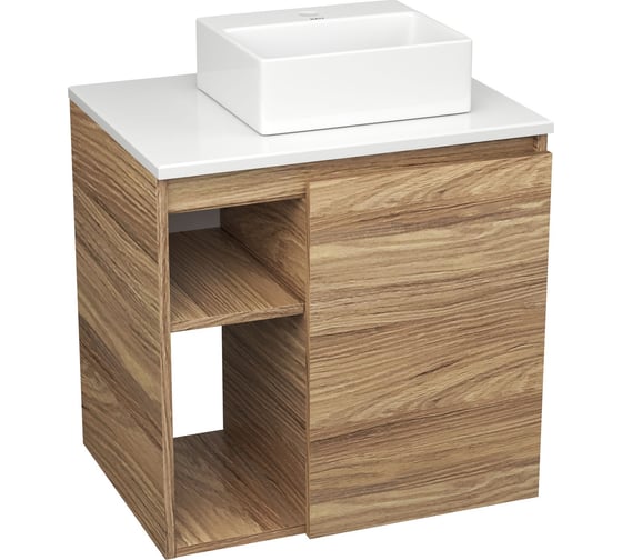 Тумба Bauedge Bau Dream Blackwood 60 правая, раковина BAU Cerama Mini 33х28 белая SD3381 1