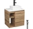 Тумба Bauedge Bau Dream Blackwood 60 правая, раковина BAU Cerama Mini 33х28 белая, смеситель Hotel Black, черный, выпуск клик клак черный SD3391 1