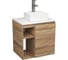 Тумба Bauedge Bau Dream Blackwood 60 правая, раковина BAU Cerama Mini 33х28 белая, смеситель Hotel Still, нерж. сталь SD3382 1