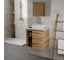 Тумба Bauedge Bau Dream Blackwood 60 правая, раковина BAU Cerama Mini 33х28 белая, смеситель Hotel Still, нерж. сталь SD3382 8