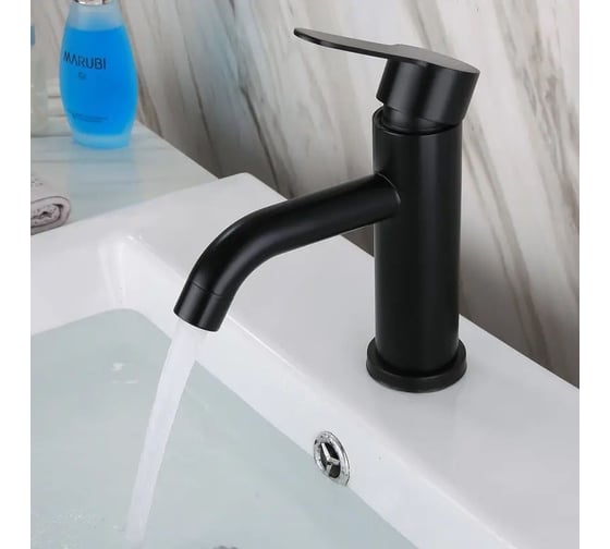 Тумба Bauedge Bau Dream Blackwood 60 правая, раковина BAU Cerama 48х37 белая, смеситель Hotel Dream Black черный SD3357