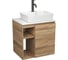 Тумба Bauedge Bau Dream Blackwood 60 правая, раковина BAU Cerama 48х37 белая, смеситель Hotel Dream Black черный SD3357 1