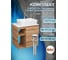Тумба Bauedge Bau Dream Blackwood 60 правая, раковина BAU Cerama 48х37 белая, смеситель Hotel Dream, нерж. сталь, выпуск клик клак хром SD3364 6