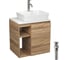 Тумба Bauedge Bau Dream Blackwood 60 правая, раковина BAU Cerama 48х37 белая, смеситель Hotel Dream, нерж. сталь, выпуск клик клак хром SD3364 1