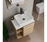 Тумба Bauedge Bau Dream Blackwood 60 правая, раковина BAU Cerama 48х37 белая, смеситель Hotel Black, черный, выпуск клик клак черный SD3363 12