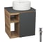 Тумба Bauedge Bau Dream Blackwood 60 правая, графит, раковина BAU Element D40, белая, выпуск клик клак хром SD4302 1
