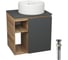 Тумба Bauedge Bau Dream Blackwood 60 правая, графит, раковина BAU Element D40, белая, выпуск клик клак черный SD4304 1