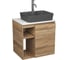 Тумба Bauedge Bau Dream Blackwood 60 правая, раковина BAU Cerama 48х37 темно-серая матовая, смеситель Hotel Dream нерж. сталь SD3370 1