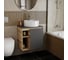 Тумба Bauedge Bau Dream Blackwood 60 правая, графит, раковина BAU Element D40, белая, смеситель Hotel Still нерж. сталь SD4298 11