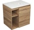 Тумба Bauedge Bau Dream Blackwood 60 правая, раковина BAU Crystal 40х40, смеситель для раковины высокий Hotel Still, нержавеющая сталь, выпуск клик клак белый SD3286 2