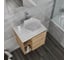 Тумба Bauedge Bau Dream Blackwood 60 правая, раковина BAU Crystal 40х40, смеситель для раковины высокий Hotel Still, нержавеющая сталь, выпуск клик клак белый SD3286 12