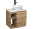 Тумба Bauedge Bau Dream Blackwood 60 правая, раковина BAU Crystal 40х40, смеситель для раковины высокий Hotel Black черный SD3283 1