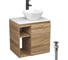Тумба Bauedge Bau Dream Blackwood 60 правая, раковина BAU Crystal 40х40, смеситель для раковины высокий Hotel Black, черный, выпуск клик клак черный SD3287 1