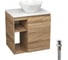 Тумба Bauedge Bau Dream Blackwood 60 правая, раковина BAU Crystal 40х40, выпуск клик клак белый SD3281 1