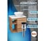 Тумба Bauedge Bau Dream Blackwood 60 правая, раковина BAU Crystal 40х40, выпуск клик клак, черный SD3282 7