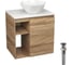Тумба Bauedge Bau Dream Blackwood 60 правая, раковина BAU Crystal 40х40, выпуск клик клак, черный SD3282 1