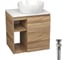 Тумба Bauedge Bau Dream Blackwood 60 правая, раковина BAU Diamond D40, выпуск клик клак черный SD3291 1