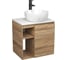 Тумба Bauedge Bau Dream Blackwood 60 правая, раковина BAU Diamond D40, смеситель для раковины высокий Hotel Black, черный SD3292 1