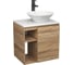 Тумба Bauedge Bau Dream Blackwood 60 правая, раковина BAU Dream D43, смеситель для раковины высокий Hotel Black черный SD3256 1