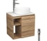 Тумба Bauedge Bau Dream Blackwood 60 правая, раковина BAU Dream круглая D41, смеситель для раковины высокий Hotel Still, нержавеющая сталь, выпуск клик клак SD3241 1