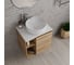 Тумба Bauedge Bau Dream Blackwood 60 правая, раковина BAU Dream круглая D41, смеситель для раковины высокий Hotel Still, нержавеющая сталь, выпуск клик клак SD3241 12