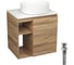 Тумба Bauedge Bau Dream Blackwood 60 правая, раковина BAU Dream круглая D41, выпуск клик клак хром SD3235 1
