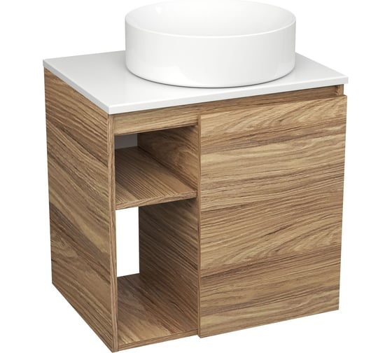 Тумба Bauedge Bau Dream Blackwood 60 правая, раковина BAU Dream круглая D41 SD3234