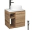 Тумба Bauedge Bau Dream Blackwood 60 правая, раковина BAU Dream круглая D41, смеситель для раковины высокий Hotel Black, черный, выпуск клик клак черный SD3242 1