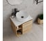 Тумба Bauedge Bau Dream Blackwood 60 правая, раковина BAU Dream круглая D41, смеситель для раковины высокий Hotel Black, черный, выпуск клик клак черный SD3242 12