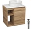 Тумба Bauedge Bau Dream Blackwood 60 правая, раковина BAU Element Cristal D40, белая, выпуск клик клак черный SD3332 1