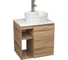 Тумба Bauedge Bau Dream Blackwood 60 правая, раковина BAU Element Cristal D40, белая, смеситель Hotel Still, нерж. сталь SD3326 1