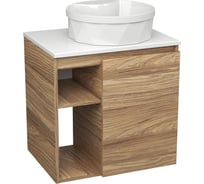 Тумба Bauedge Bau Dream Blackwood 60 правая, раковина BAU Element Cristal D40, белая SD3325
