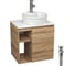 Тумба Bauedge Bau Dream Blackwood 60 правая, раковина BAU Element Cristal D40, белая, смеситель Hotel Still, нерж. сталь, выпуск клик клак хром SD3333 1