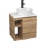 Тумба Bauedge Bau Dream Blackwood 60 правая, раковина BAU Element Cristal D40, белая, смеситель Hotel Black черный SD3327 1