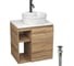 Тумба Bauedge Bau Dream Blackwood 60 правая, раковина BAU Element Cristal D40, белая, смеситель Hotel Dream Black, нерж. сталь, черный, выпуск клик клак черный SD3338 1