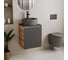 Тумба Bauedge Bau Dream Blackwood 50 графит, раковина BAU Element D41, темно-серая, смеситель Hotel Black, черный SD4125 7