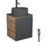 Тумба Bauedge Bau Dream Blackwood 50 графит, раковина BAU Element D41, темно-серая, смеситель Hotel Dream Black, нерж. сталь, черный, выпуск клик-клак черный SD4136 1