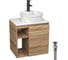 Тумба Bauedge Bau Dream Blackwood 60 правая, раковина BAU Element Cristal D40, белая, смеситель Hotel Black, черный, выпуск клик клак черный SD3335 1