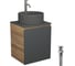 Тумба Bauedge Bau Dream Blackwood 50 графит, раковина BAU Element D41, темно-серая, смеситель Hotel Dream, нерж. сталь, выпуск клик-клак, хром SD4134 1
