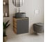 Тумба Bauedge Bau Dream Blackwood 50 графит, раковина BAU Element D41, темно-серая, смеситель Hotel Still, нерж. сталь SD4124 7