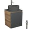 Тумба Bauedge Bau Dream Blackwood 50 графит, раковина BAU Element D41, темно-серая, смеситель Hotel Dream, нерж. сталь, выпуск клик-клак, белый SD4135 1