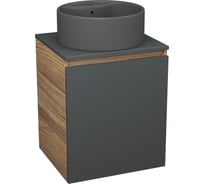 Тумба Bauedge Bau Dream Blackwood 50 графит, раковина BAU Element D41, темно-серая SD4123