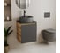 Тумба Bauedge Bau Dream Blackwood 50 графит, раковина BAU Element D41, темно-серая, смеситель Hotel Dream Black, нерж. сталь, черный SD4127 7