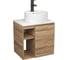 Тумба Bauedge Bau Dream Blackwood 60 правая, раковина BAU Element D40, белая, смеситель Hotel Black, черный SD3299 1