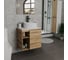 Тумба Bauedge Bau Dream Blackwood 60 правая, раковина BAU Element D40, белая, смеситель Hotel Black, черный SD3299 12