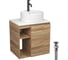 Тумба Bauedge Bau Dream Blackwood 60 правая, раковина BAU Element D40, белая, смеситель Hotel Dream Black, нерж. сталь, черный, выпуск клик клак черный SD3310 1