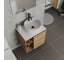 Тумба Bauedge Bau Dream Blackwood 60 правая, раковина BAU Element D40, белая, смеситель Hotel Dream Black, нерж. сталь, черный, выпуск клик клак черный SD3310 13