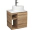 Тумба Bauedge Bau Dream Blackwood 60 правая, раковина BAU Element D40, белая, смеситель Hotel Still, нерж. сталь SD3298 1